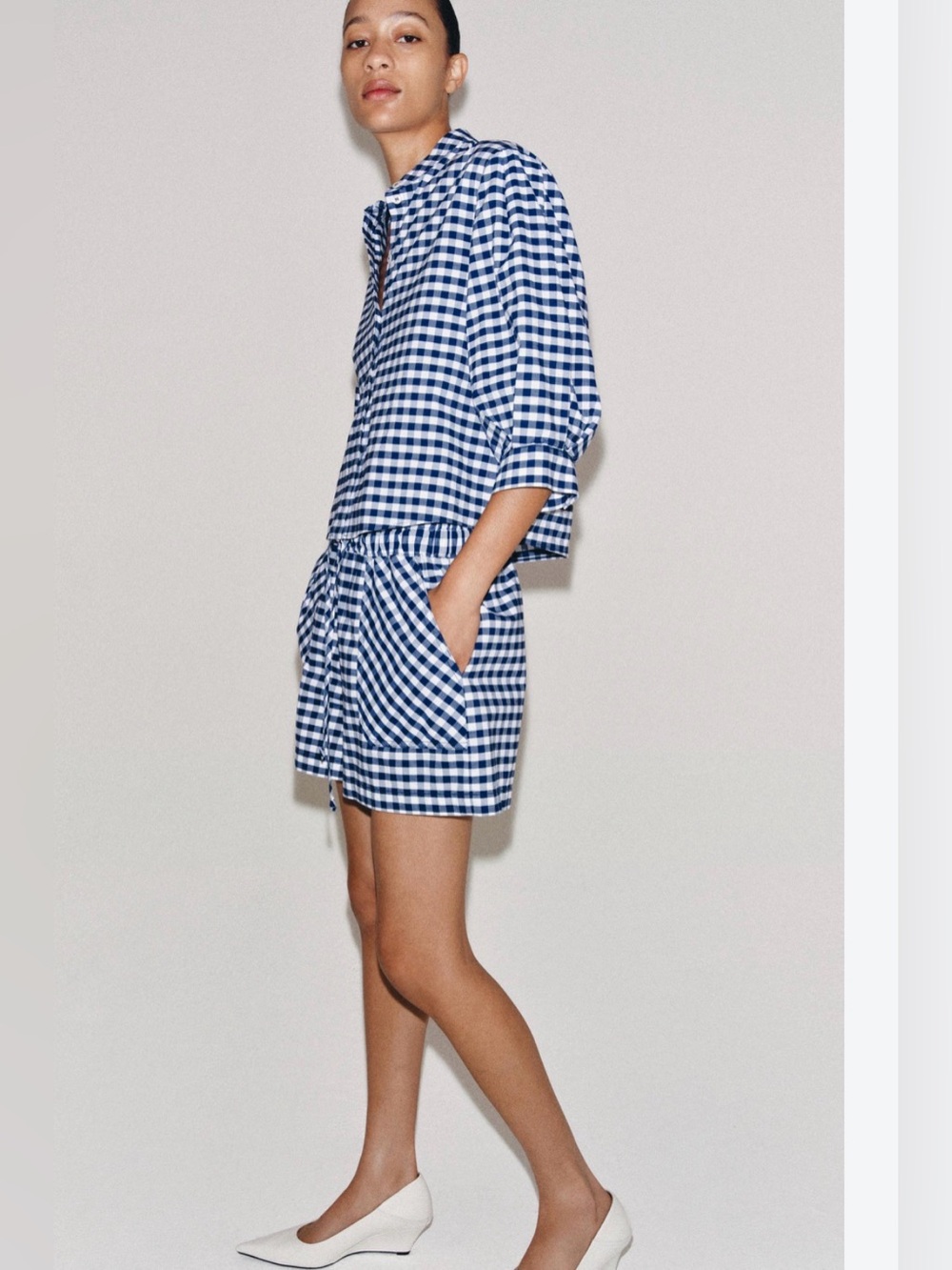 Zara collection gingham shorts